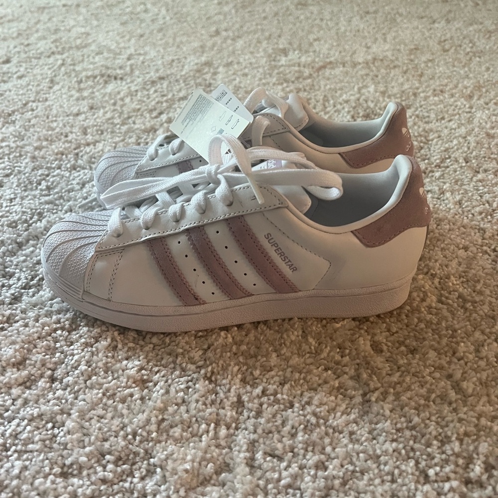 Adidas Kids Superstar Sneakers - White and Pink
